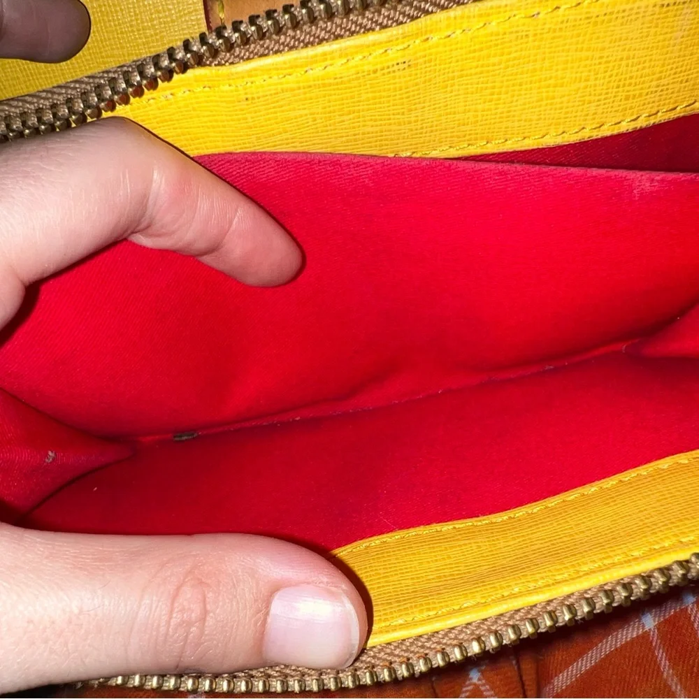 Dooney & Bourke Yellow and Brown Wallet - Picture 4 of 5